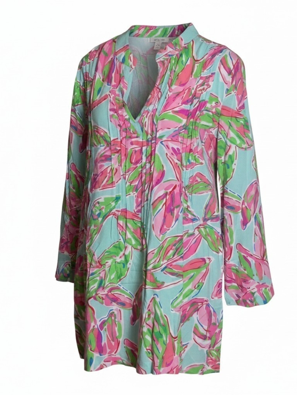 Lilly Pulitzer L Dorothy In The Villas Floral Pima Pintuck Henley Sarasota Tunic
